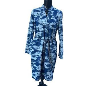 Haris Cotton Denim Camo Shirtdress